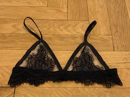 Soutien gorge dentelle noir et transparent beige Audace