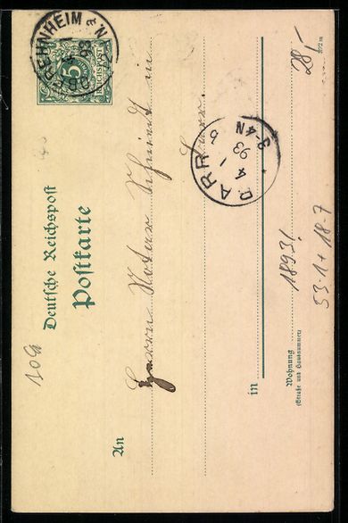 Cancelleria postale: Vorläufer-Lithographie Neuchatel, 1893, – Usato da Berlin venduto da bartko-reher 1