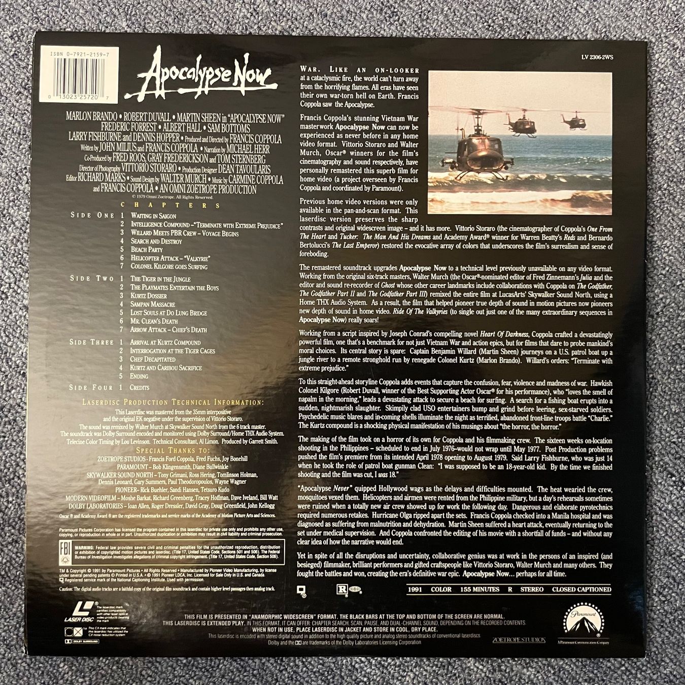 Tutti i DVDs: Apocalypse Now - LASER DISC - LD - Englisch Original – Usato da Stans venduto da Brode 1