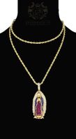 HALSKETTE IN 14K GOLD MIT ANHÄNGER HL. MADONNA BRILLANTEN