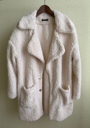 Teddy Mantel von Shein in Creme Farbe Grösse M Zustand gut