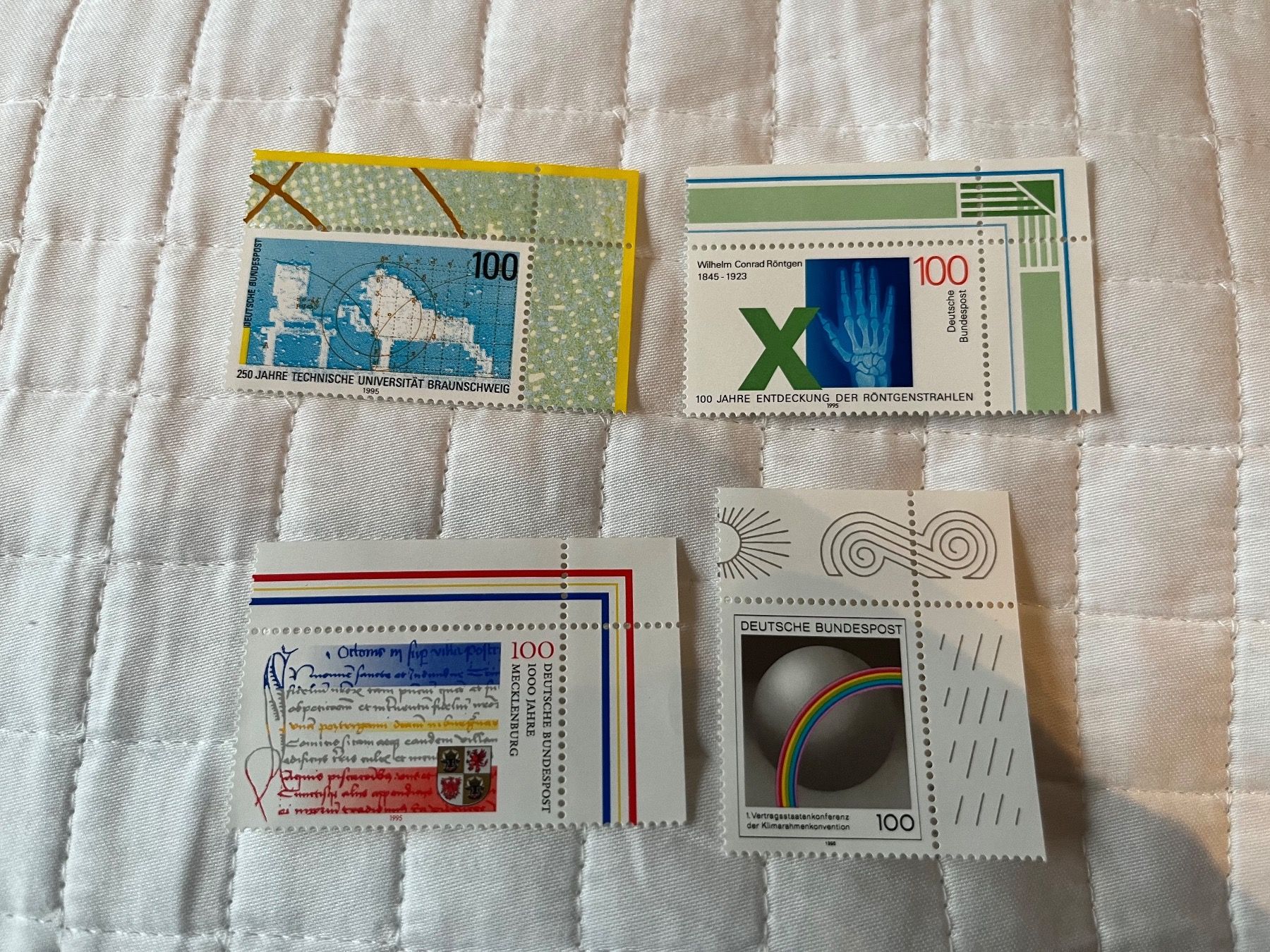 Tutti i francobolli: 4 Briefmarken Deutschland 1995 Postfrisch Röntgen – Nuovo e nell'imballaggio originale da Zürich venduto da engebrunau