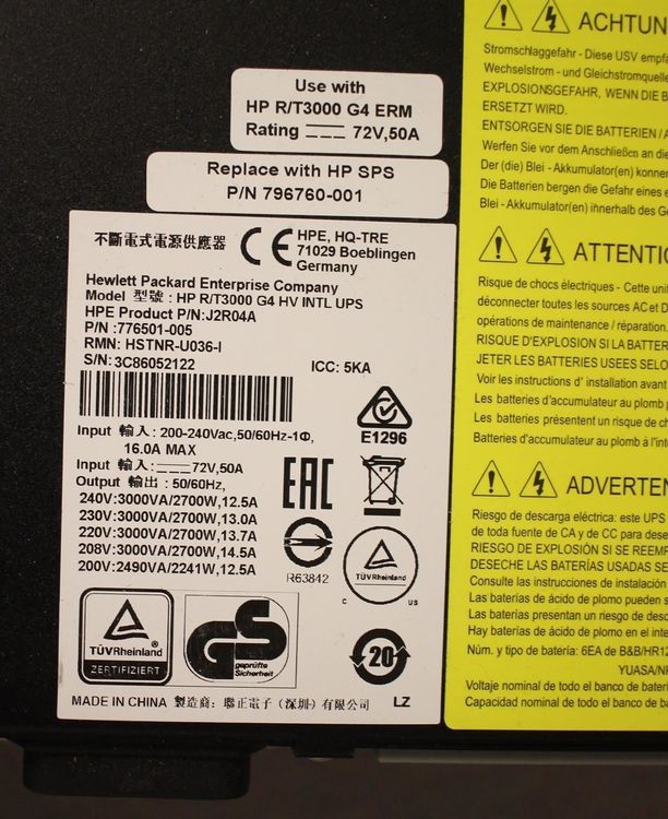 HPE R/T3000 G4 HV INTL UPS | Kaufen auf Ricardo