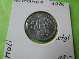 Mali 1976, 10 Francs   stgl.