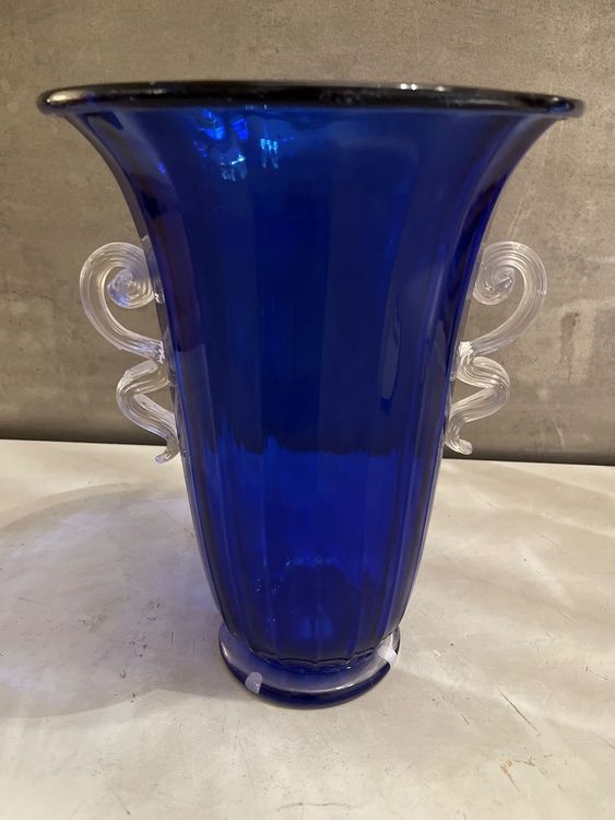 Rosenvase Glas Vase Für RosenLauscha Kobaltblau Mit Granulat Weiss Qualität