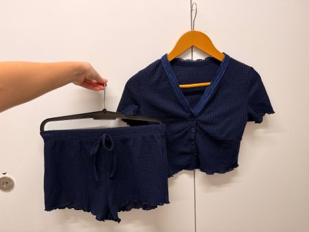 Damen Pyjama Set dunkelblau, Sommer, Gr. S - Top Zustand!