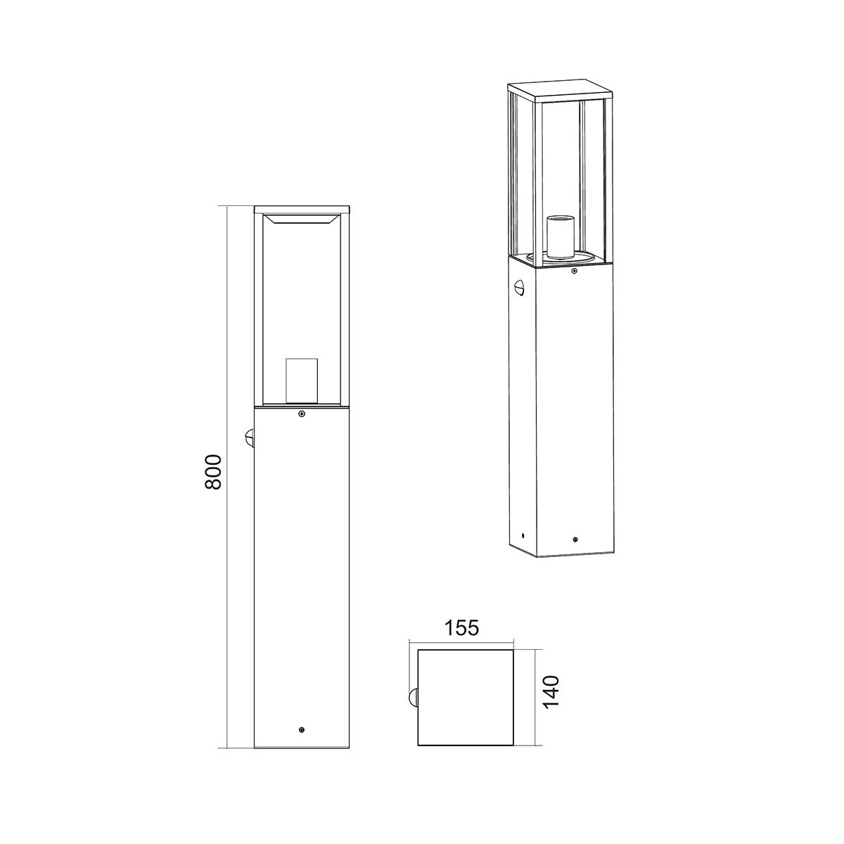 Lampade: Aussen Stehleuchte, Vitrine, 80 cm Höhe – Nuovo (secondo la descrizione) da Kreuzlingen venduto da Smart-Light 4