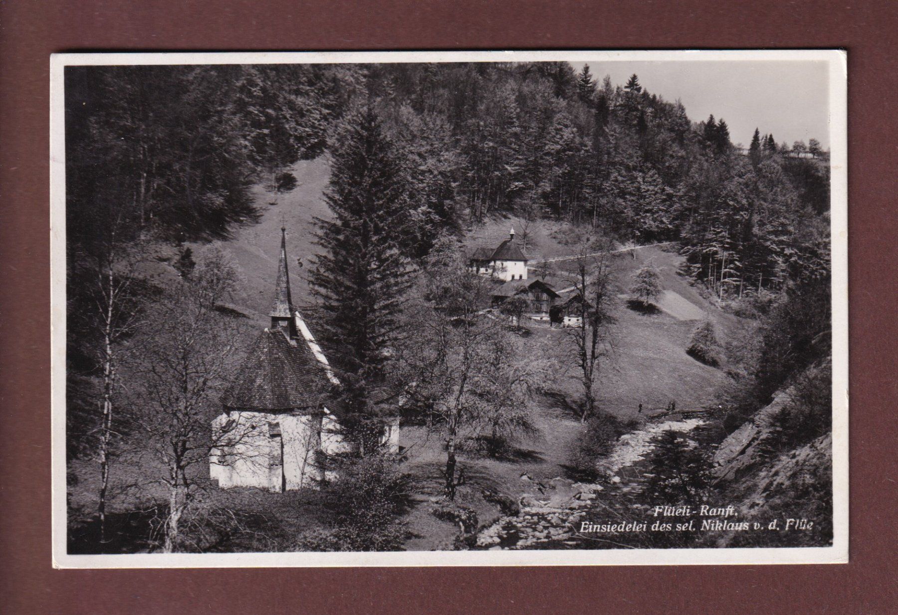 Cartoline postali: FLÜELI-RANFT - Einsiedelei - 1938 – Usato da Pully venduto da nicecards-shop