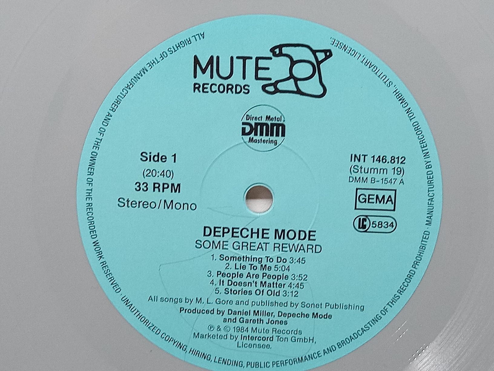 Dischi in vinile: Depeche Mode "Some Great Reward" Graue Vinyl LP 1984 – Usato da basel venduto da markusb07 7