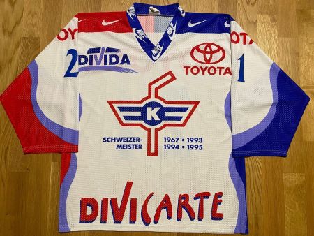 ORIGINAL EHC KLOTEN # 21 ROMAN WÄGER TRIKOT NIKE 1995 M