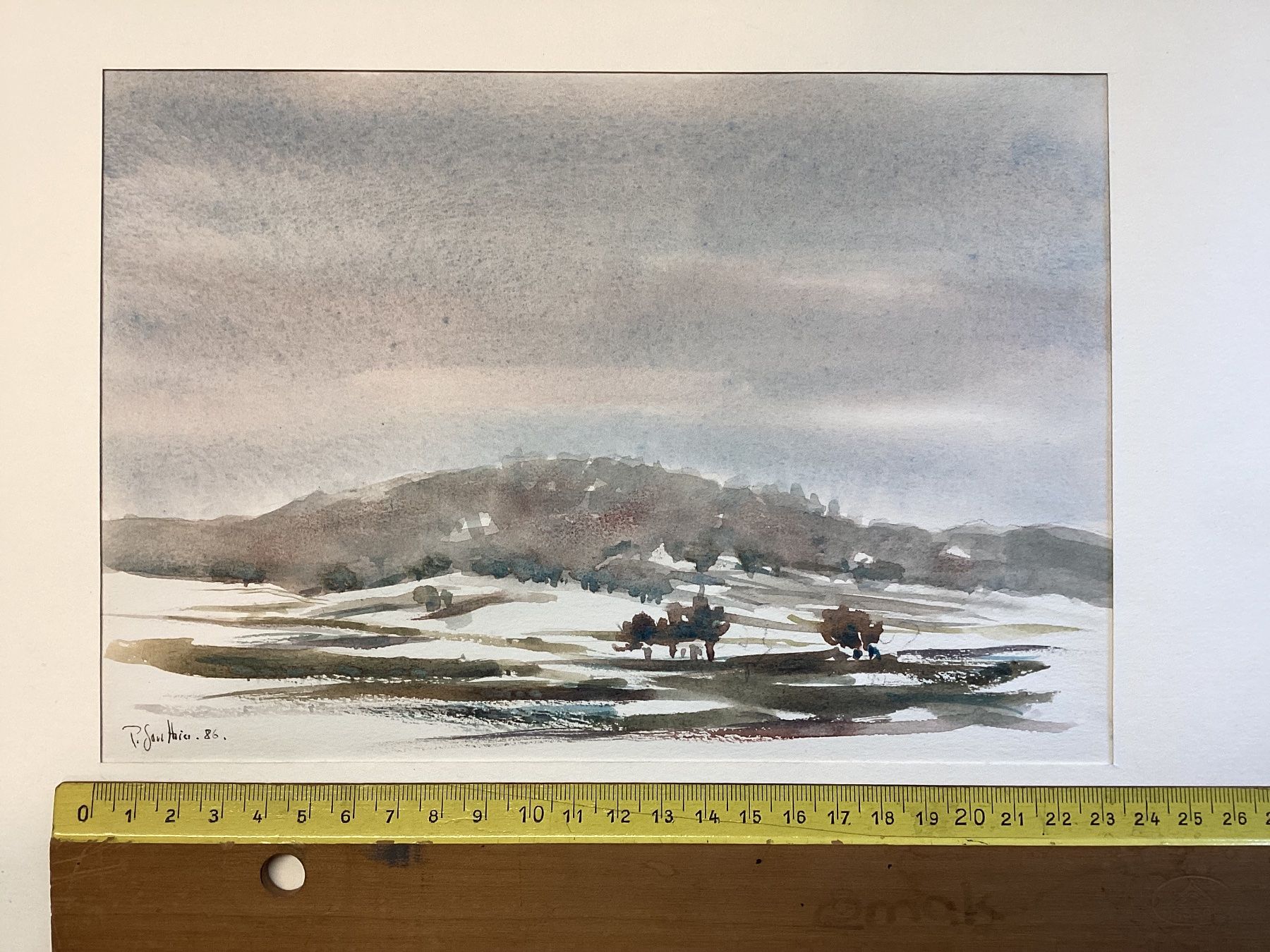 Gemälde: Aquarell Winterlandschaft 1986 – Gebraucht aus Eglisau von mar_5rn2