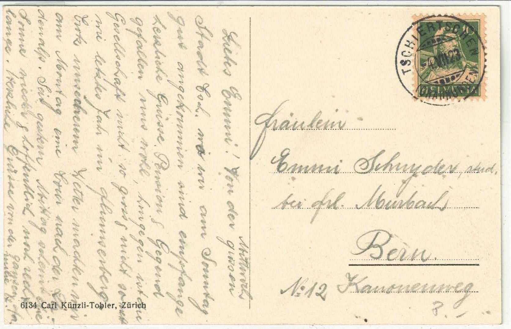 Cartoline postali: Tschiertschen - Generalansicht – Usato da Ettingen venduto da Kartenplanet 1