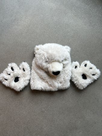 Flauschiger Eisbär Kopf und Tatzen - Kids