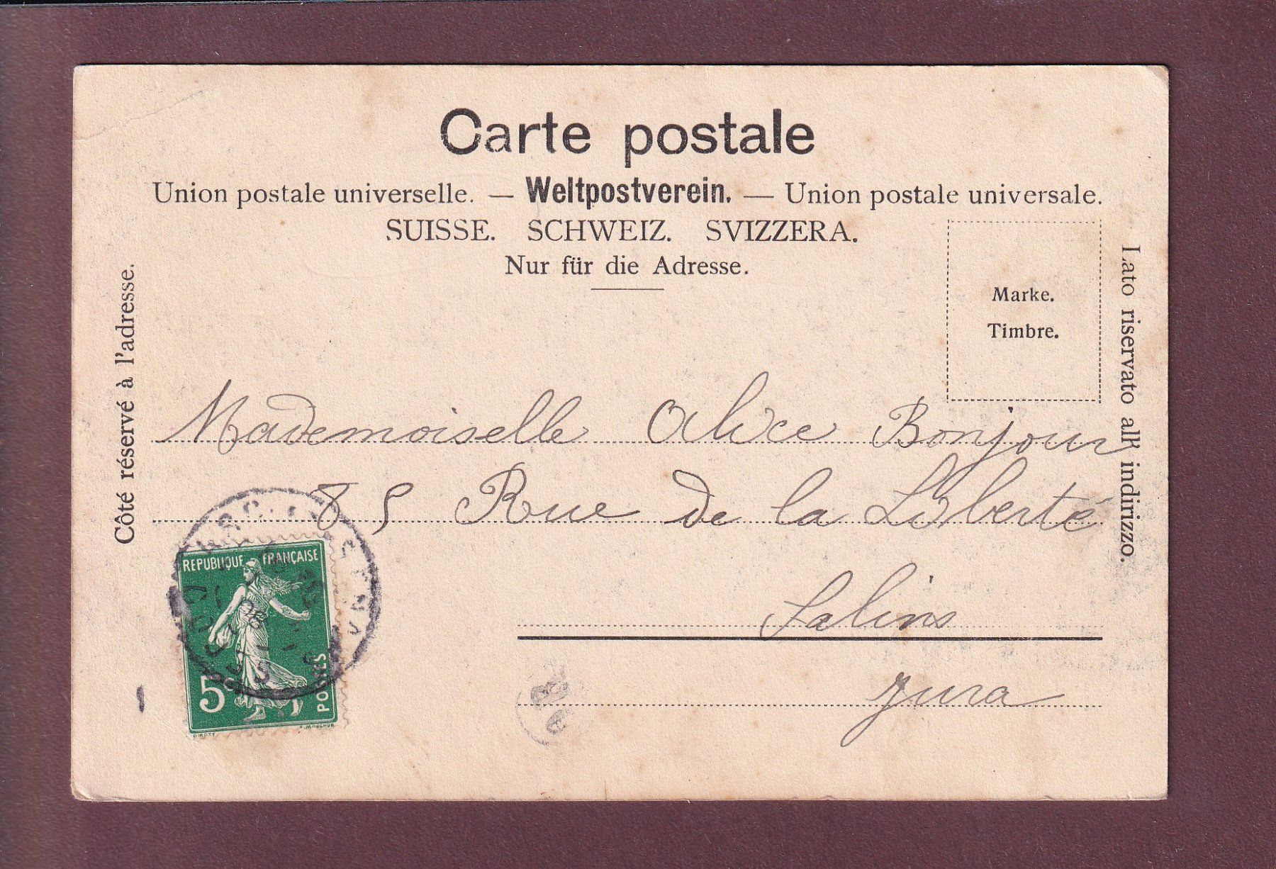 Cartoline postali: FLEURIER - 1908 // pli d'angle // – Usato da Pully venduto da nicecards 1