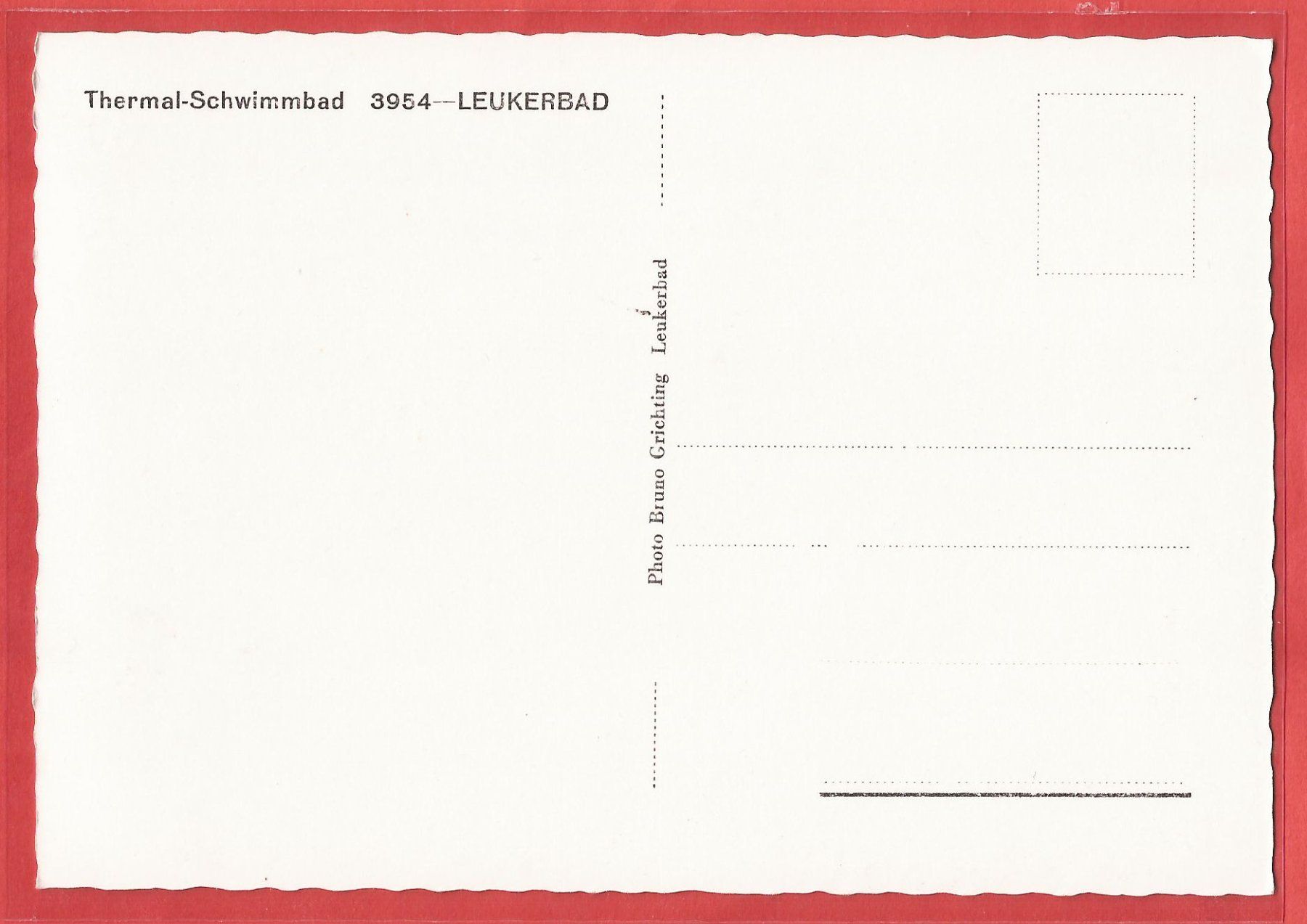 Ansichtskarten: Leukerbad - Thermal-Schwimmbad - ca. 1955 – Gebraucht aus Fislisbach von Porano 1