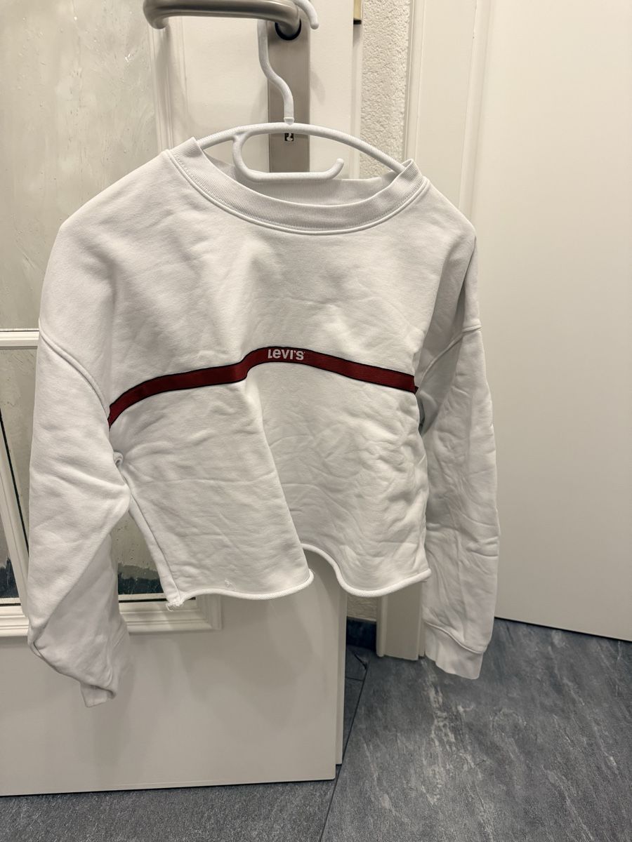 Levi's Maglioni & Felpe: Levi's Cropped Pullover Weiss, Gr. S, Baumwolle – Usato da Einsiedeln venduto da important__