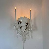 Vintage Wandleuchter 2-flammig mit Glasbehang