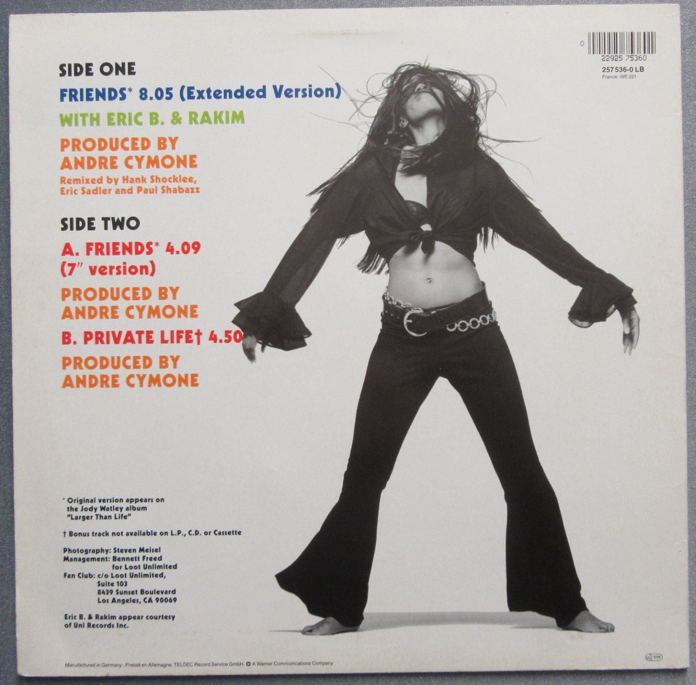 Schallplatten: Jody Watley with Eric B. & Rakim - Friends - LP – Gebraucht aus Auenstein von Padabimbim 1