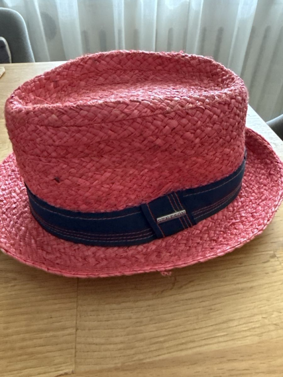Stetson Chapeaux, bonnets & casquettes: Stetson Fedora Angleton Raffia pink Grösse S – D'occasion à St. Moritz par vika55