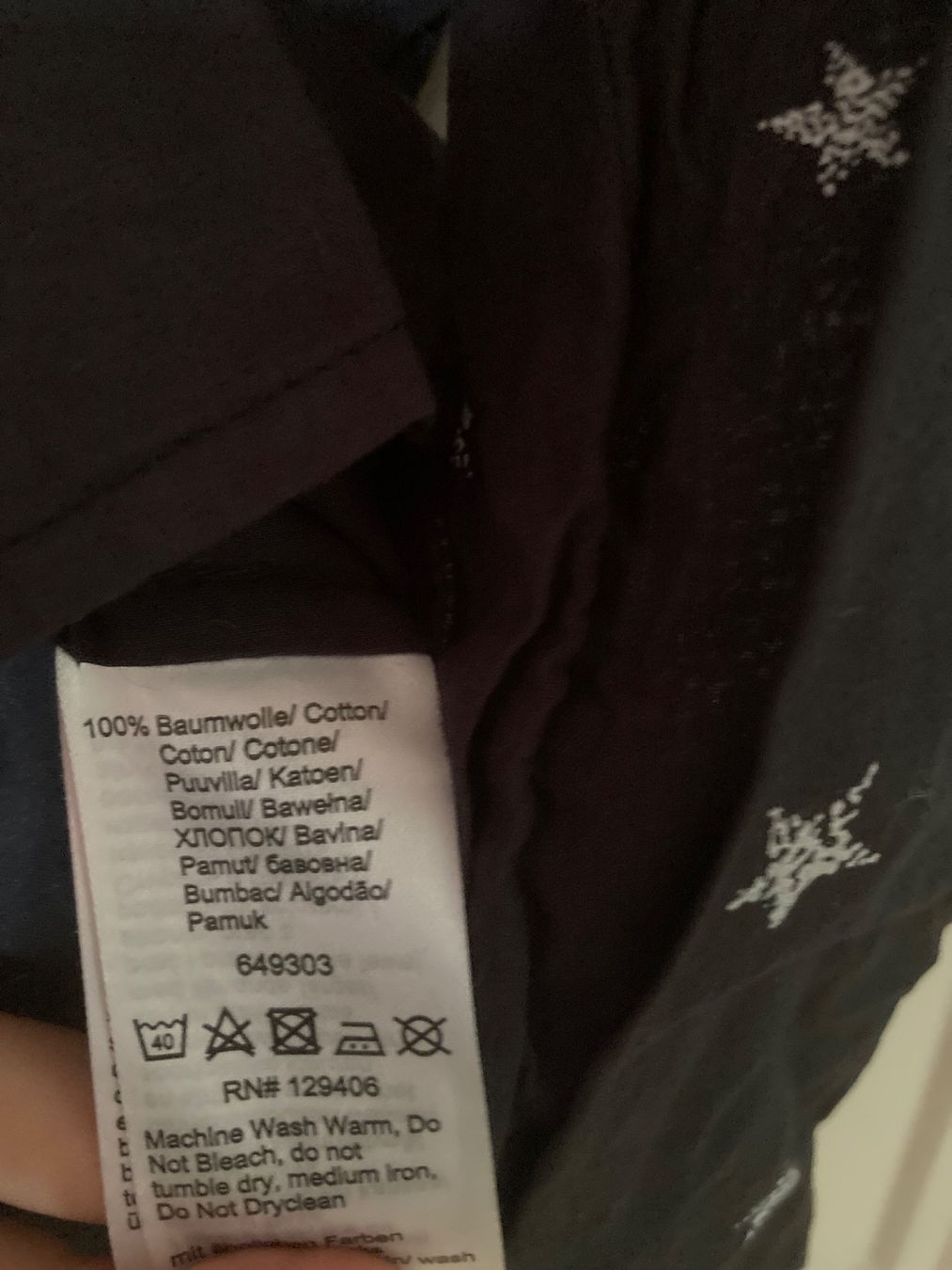 Camicette: Schwarze Bluse Sternenmuster, Grösse 40 – Usato da Winterthur venduto da Arunasu 2