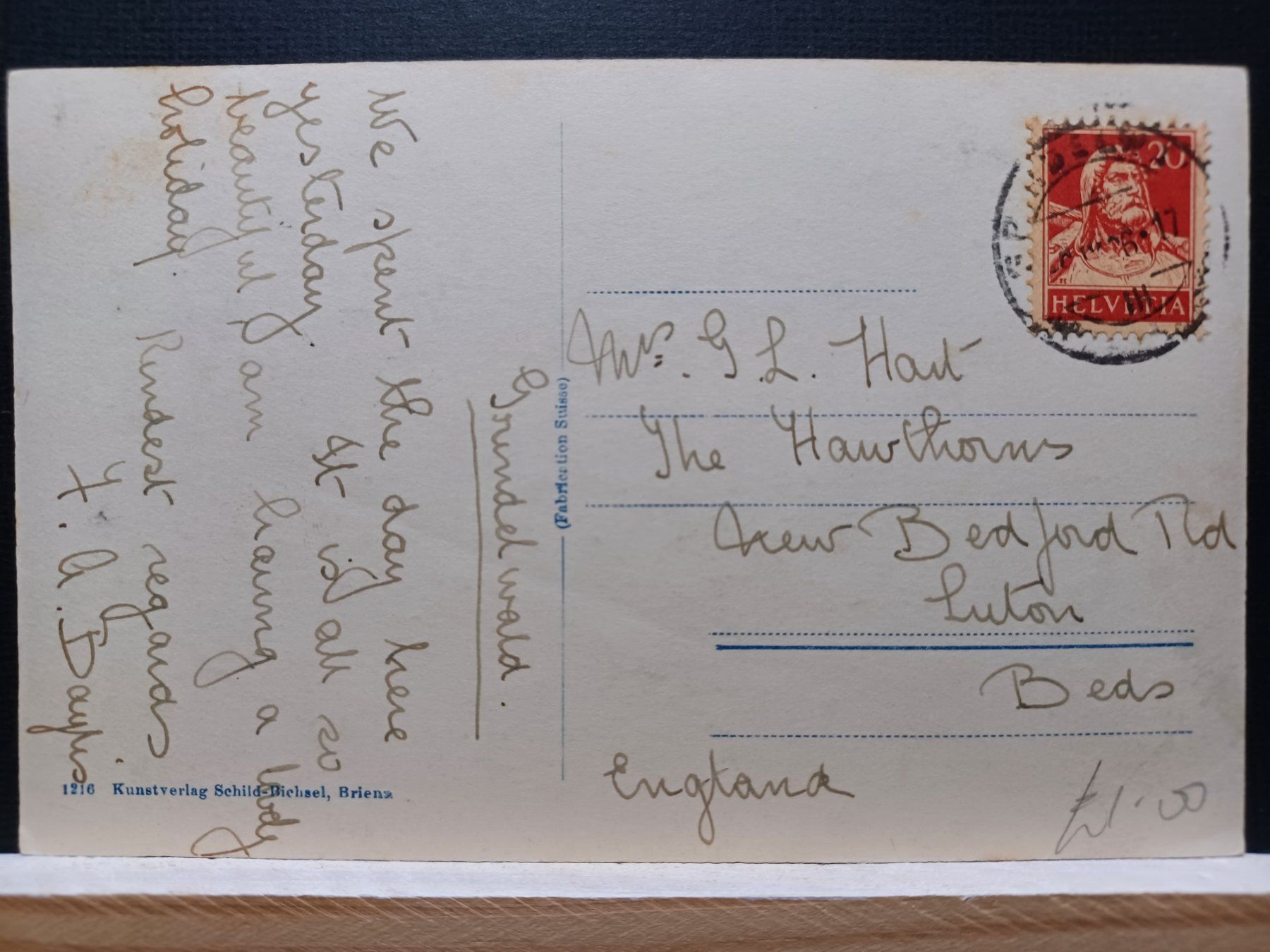Cartoline postali: BE, No.1216 , Jungfraujoch,1926 – Usato da Aarau Rohr venduto da mgvw 3