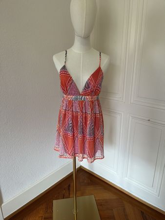 H&M Summer mini Dress, Size 42, orange, patterned - chic!