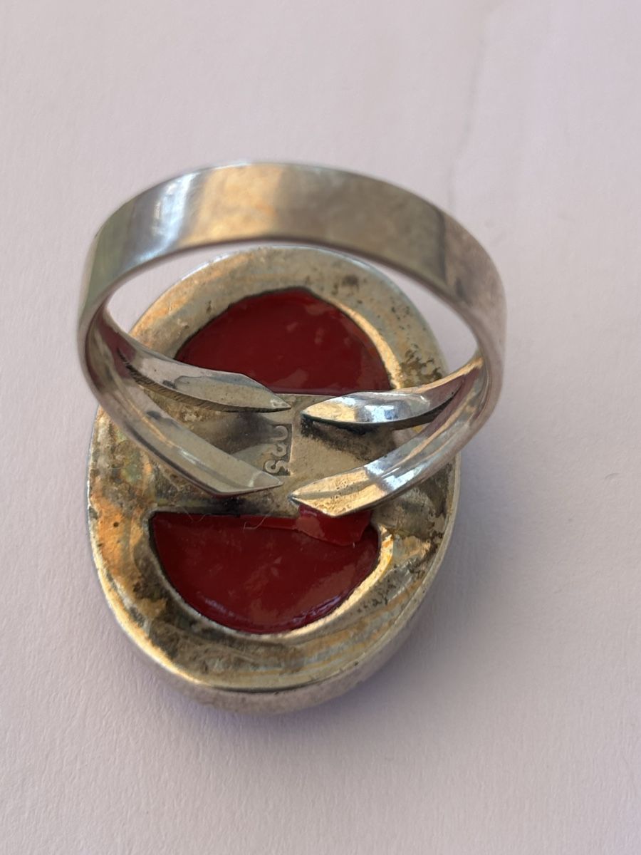 Bagues: Silber Ring mit rotem Stein 925  – D'occasion à Langnau am Albis par flusspflege 4