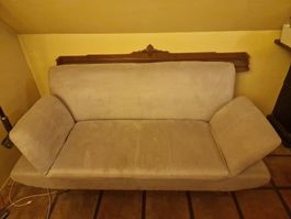 Sofa hellgrau Wildleder 2-Sitzer gebraucht