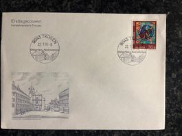 Brief aus Trogen Ausgabetag mit Ortsstempel