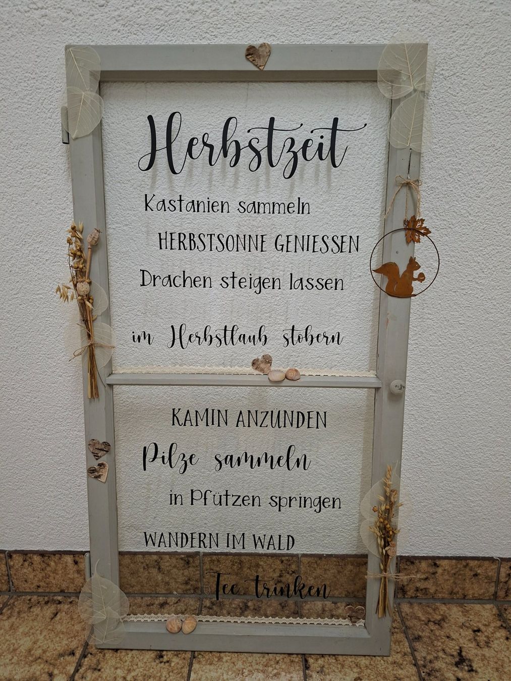 Fenster: Holzfenster Herbstdeko – Gebraucht aus Bilten von holzwurm73