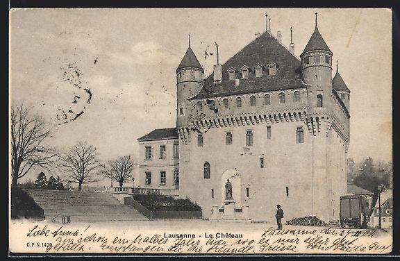 Cartoline postali: AK Lausanne, Le Chateau, 1904 – Usato da Berlin venduto da bartko-reher
