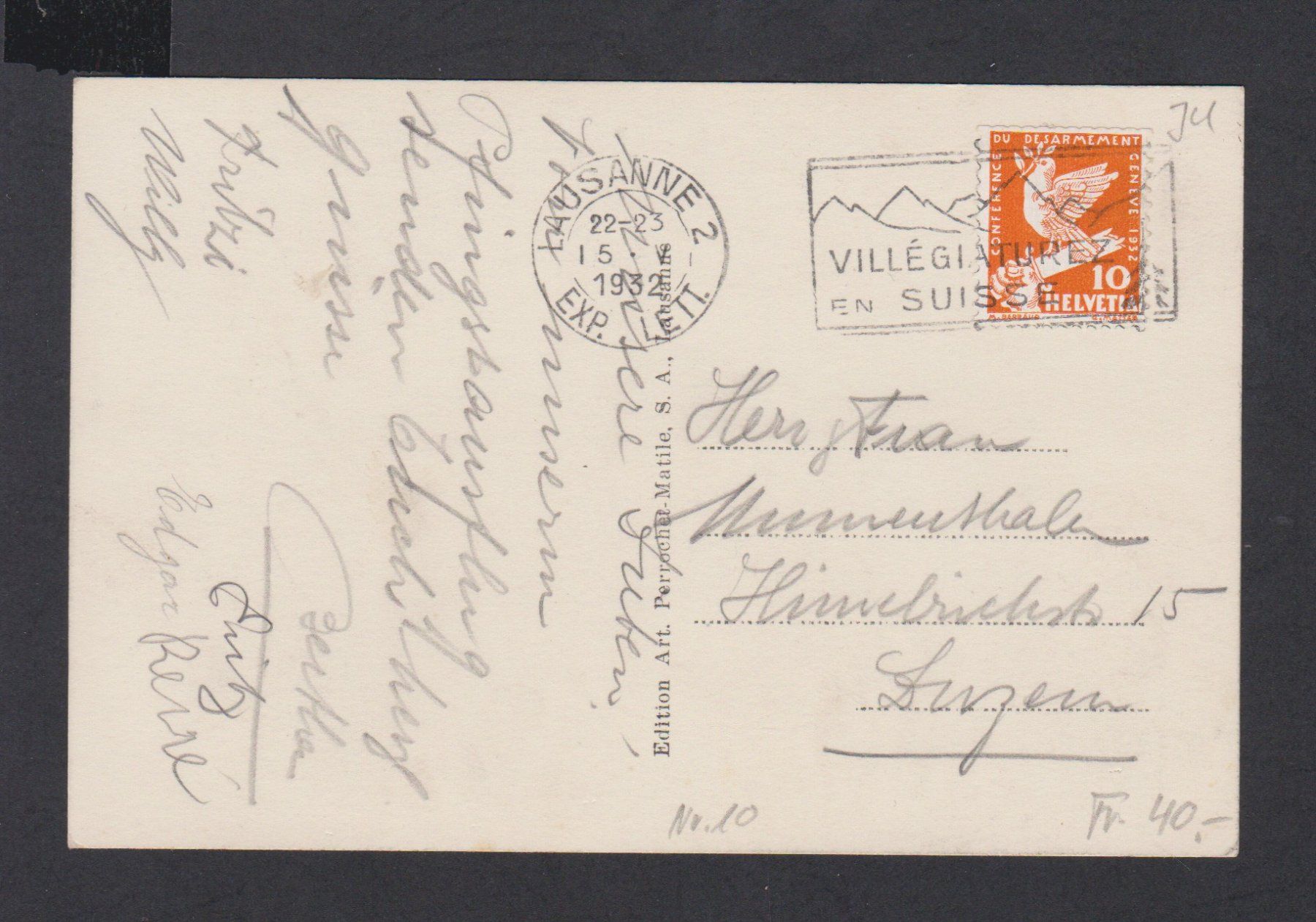 Cartoline postali: Lac de Joux & Brenet  VD   -   alte Ansichtskarte um 1930 – Usato da Vitznau venduto da Ropaku 1