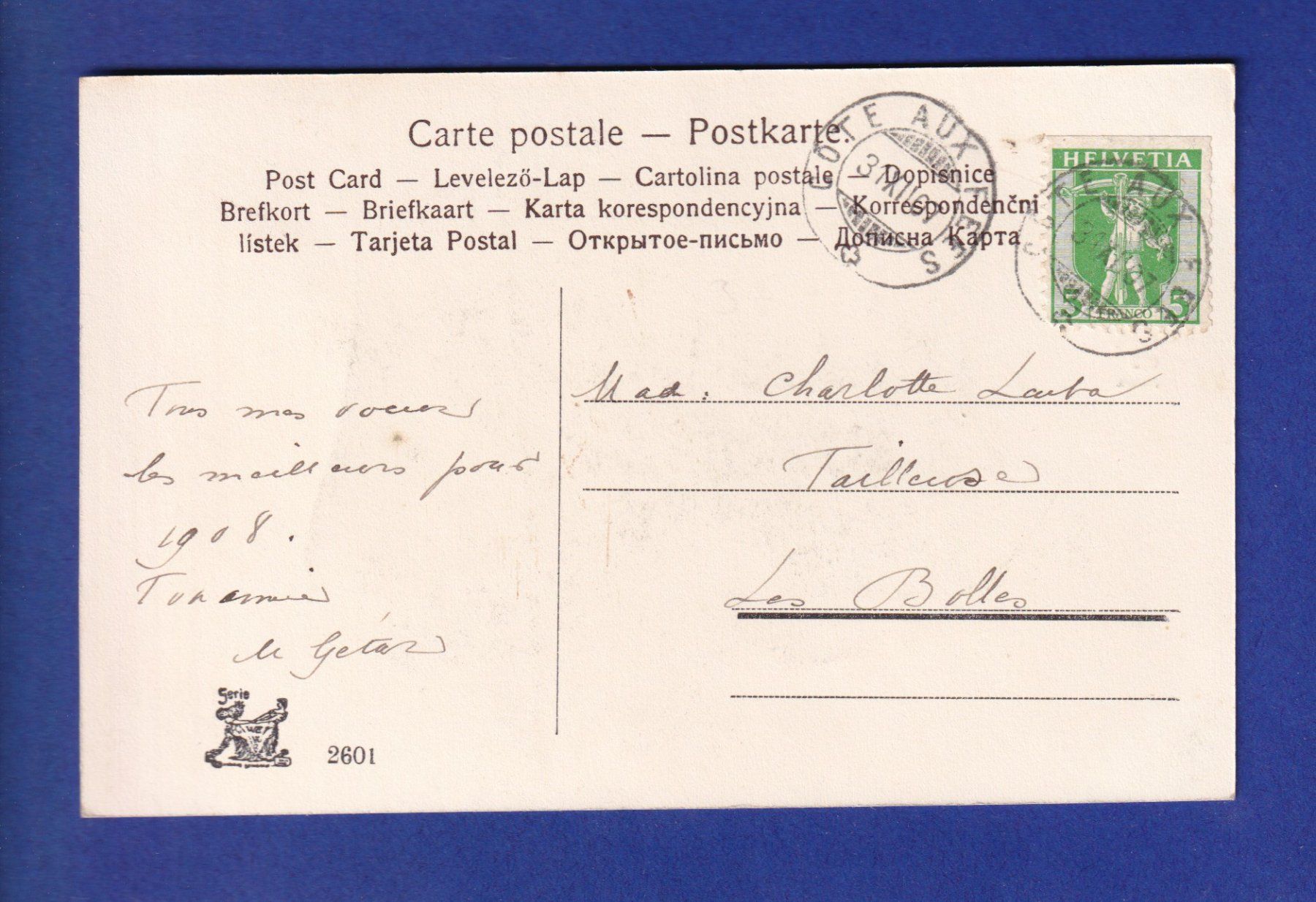 Cartoline postali: CHAT - Bonne Année – Usato da Pully venduto da nicecards-shop 1