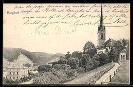 AK Burgdorf, Ortsansicht mit Kirche