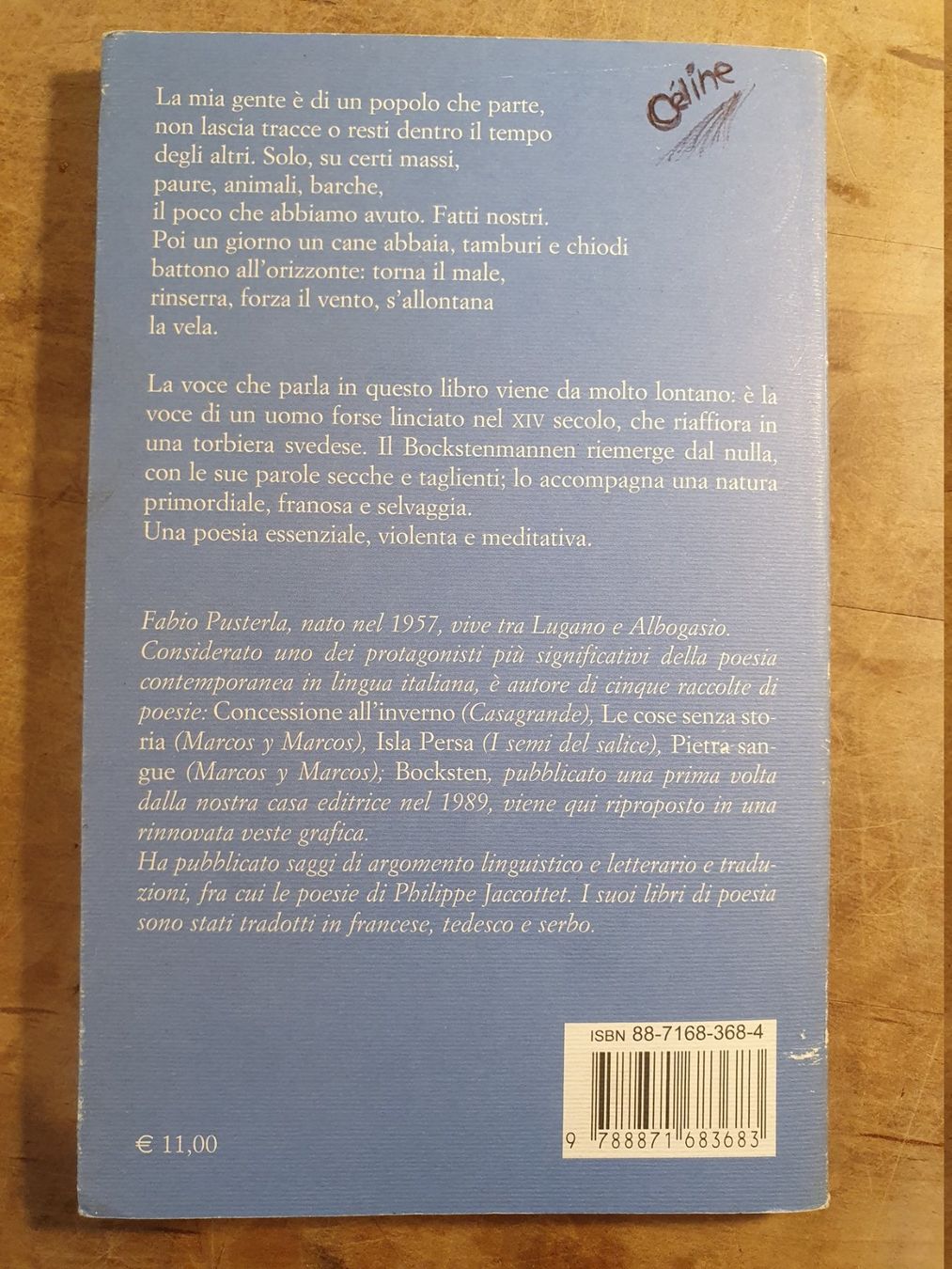 Libri: Bocksten Fabio Pusterla Marcos Y Marcos – Usato da Zürich venduto da loosebone 1