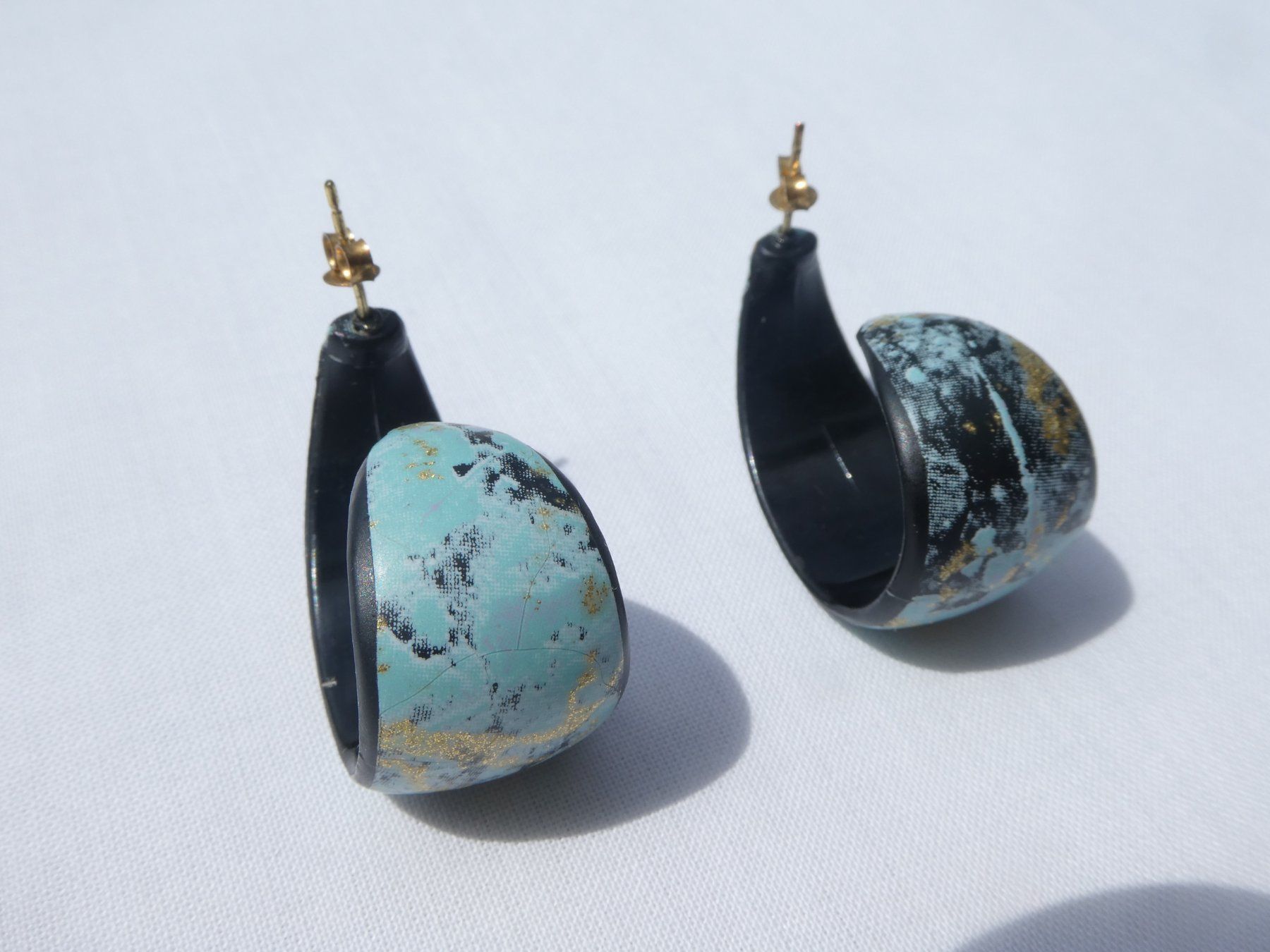 Orecchini pendenti & Orecchini a lobo: Grosse, modische Ohrstecker Kunststoff, Modeschmuck – Nuovo (secondo la descrizione) da Gattikon venduto da kaandooh 1