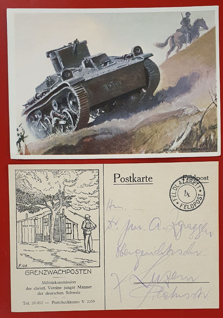 Cartoline postali: 2 Militär Postkarten – Usato da Kreuzlingen venduto da Rschweiz1