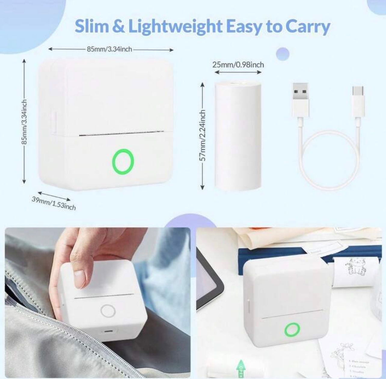 Stampanti: Mini Drucker - mit 3 Rollen Papier neu! – Nuovo e nell'imballaggio originale da Emmenbrücke venduto da engueteDeal 3