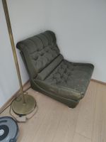 Leder Lounger Sessel, dunkelgrün