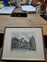 Kupferstich Arbon Schloss Kirche W. Kuster gerahmt