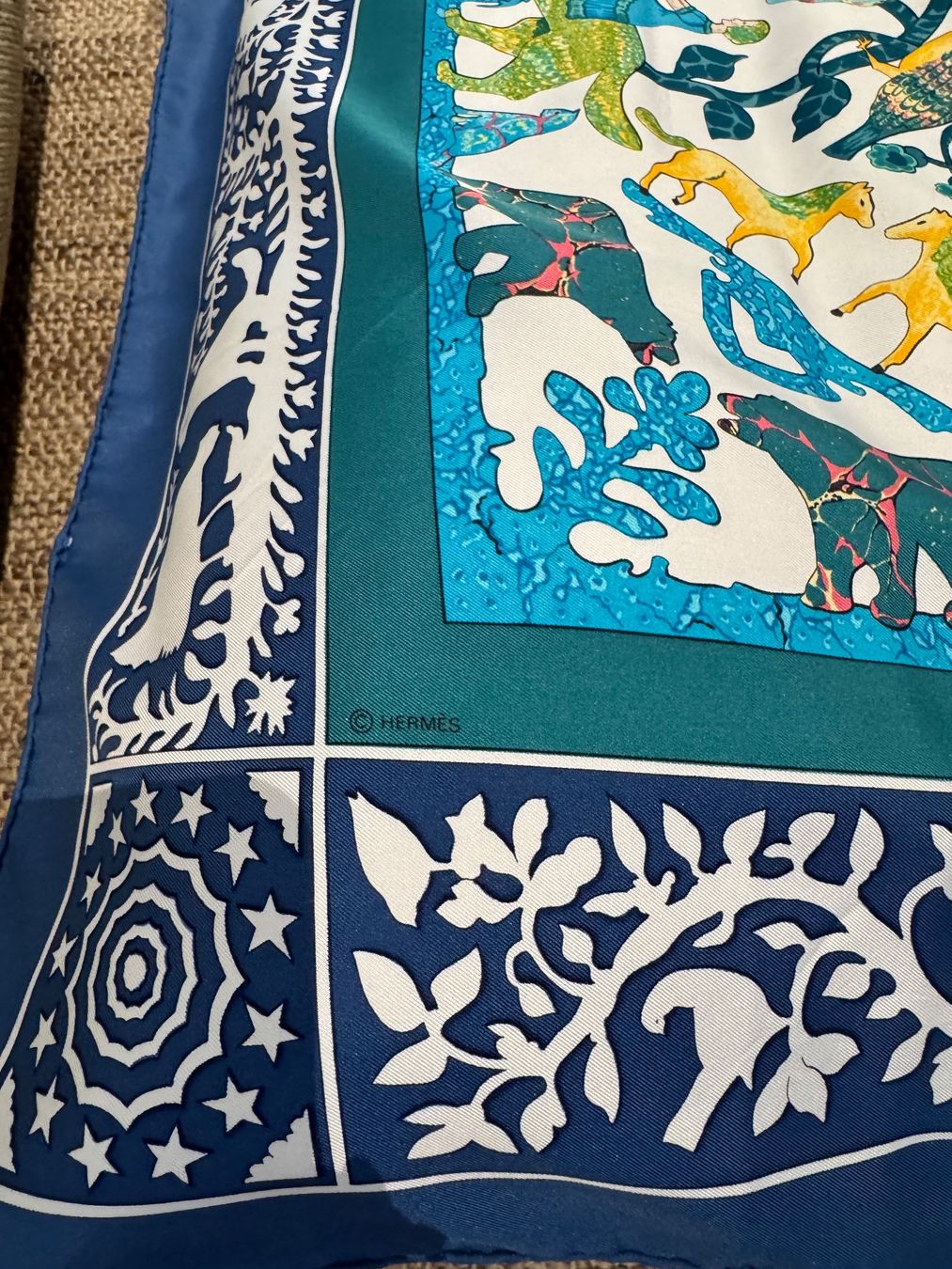 Hermès Foulard & Sciarpe: HERMES TUCH SEIDE 90, EARLY AMERICA – Usato da Schwyz venduto da bofb 4
