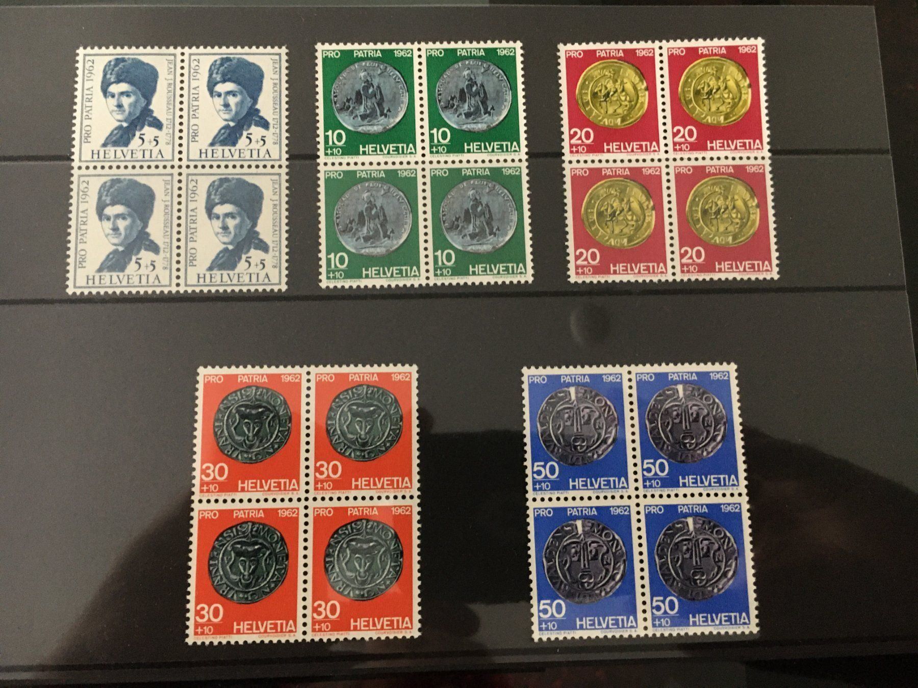 Tutti i francobolli: Pro Patria 1962  Viererblock / Block 4** – Nuovo e nell'imballaggio originale da Grand-Lancy venduto da Dany1973