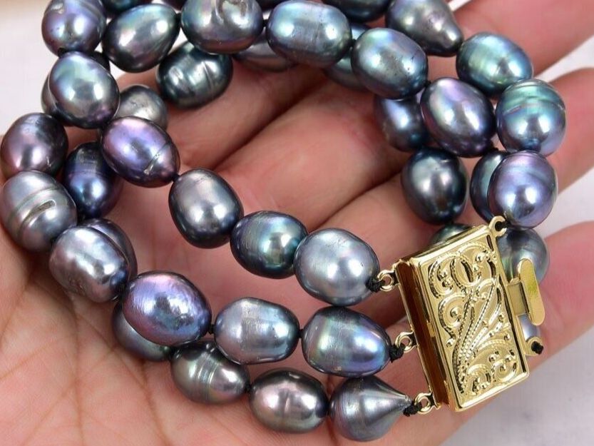Bracciali & Braccialetti: Schwarz Lua Perlen Armband Echt 1.2 cm Bracelet Perle Vrai – Nuovo (secondo la descrizione) da Prilly venduto da ilyria73 3