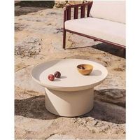 Kave Home Garten Couchtisch rund Arcola Aluminium ecru 70x70