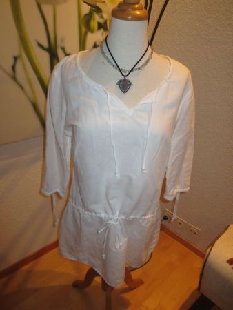 Superschöne weisse Leinenbluse Gr. M