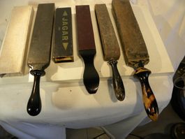 4 alte Abziehleder für alte Rasiermesser