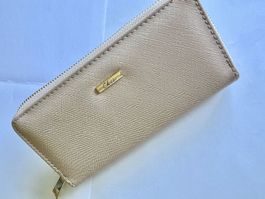 Schickes Damen Portemonnaie, rosé-beige, gold RV, neu
