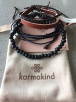 NEU: Karmakind Herren Leder und Holz Armband Set