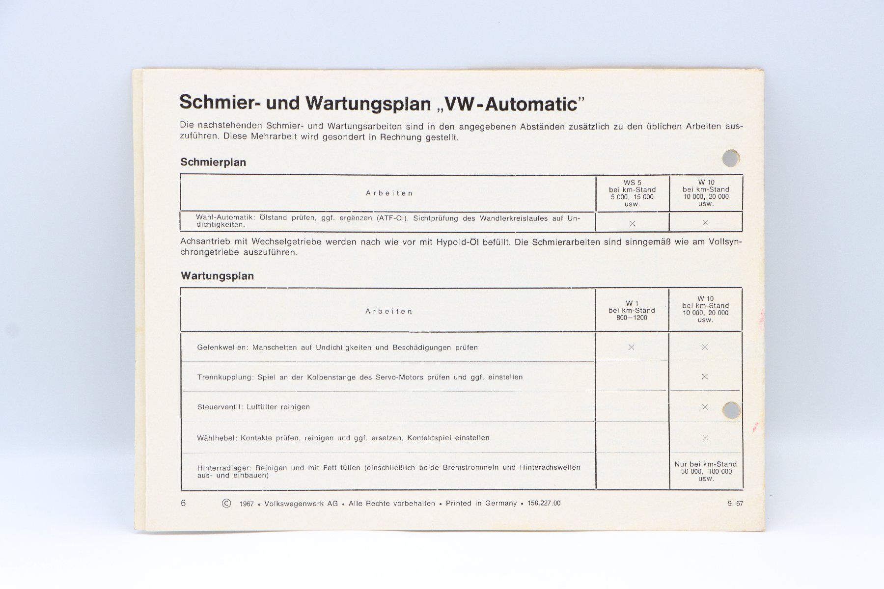 VW Documenti: VW Automatic Betriebsanleitung 1967 – Usato da Bühl b.Aarberg venduto da Collectorpassions 1