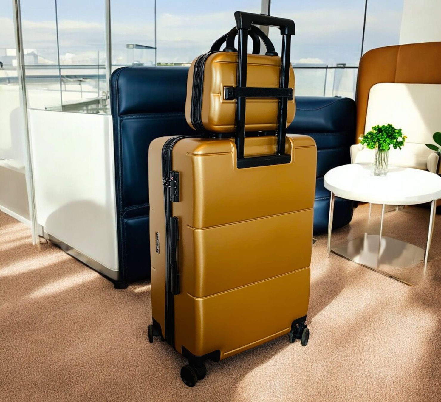 Reisekoffer: 2er gateBAG Koffer Gepäck SET Grösse L 67cm GOLD NEU – Neu und originalverpackt aus Bergdietikon von shopAgent 2